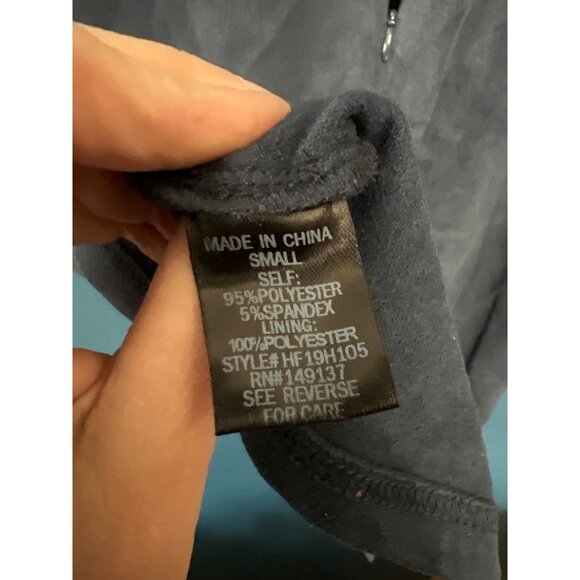 Blue Micro Suede Bodycon Dress W/ Side Ruching & Back Zip Small - Picture 4 of 8